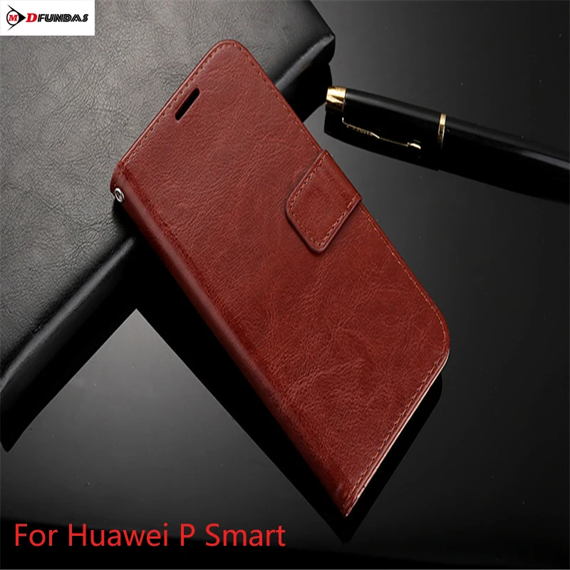 

For Coque Huawei P Smart Cover For Case On Huawei P Smart Cases Huavei Psmart Flip Leather Soft Silicone Wallet Blue Shockproof