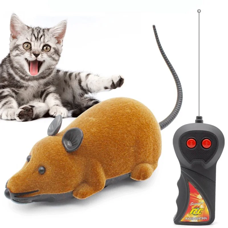 Pet Cat Dog Funny Electric RC Rat Mouse Wireless Remote Control Simulation Mouse Whole Child Kitten Playing Toy Birthday Gift