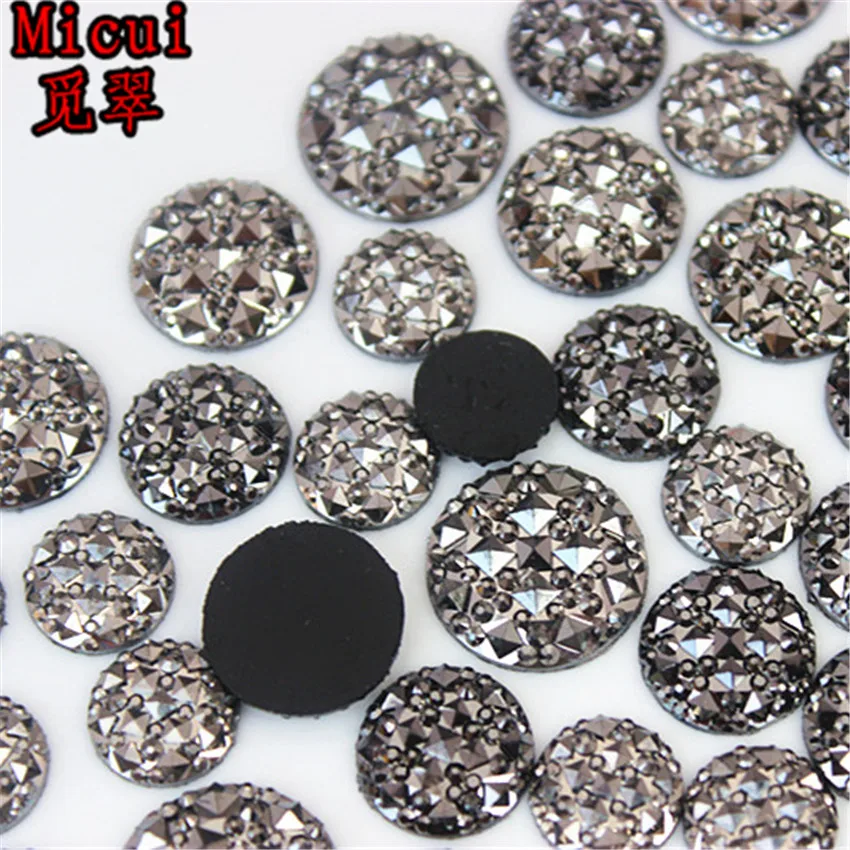 

100pcs 12/14/16/18mm Round Resin Rhinestone Flatback Stone beads For DIY Scrapbooking crafts Wedding Decoration ZZ550