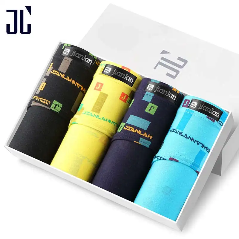 

JL Bamboo Fiber Men's Briefs 4 Pack Male Underpants Soft U Convex Shorts Breathable Briefs Sexy Bikini Mens Underwear Gay Cueca