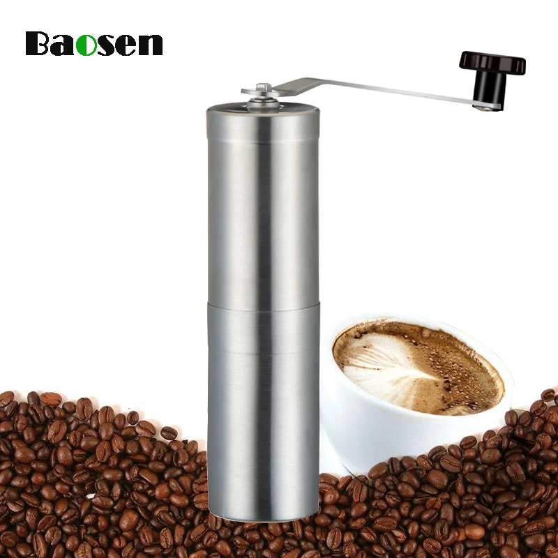 Baosen 1 шт. Кофемолки из Нержавеющей Стали Портативная ручная кофемолка посуда для