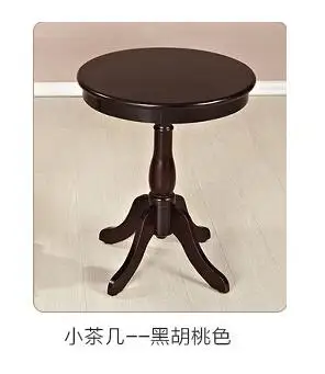 American solid wood balcony small coffee table simple side sofa table living room mini round table.