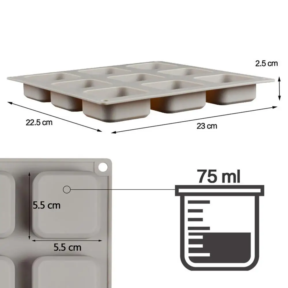 9 решетчатых квадратных силиконовых форм мыло ручной работы для изготовления мыла DIY формы для шоколадного торта кухонные столовые и барные принадлежности@ 15