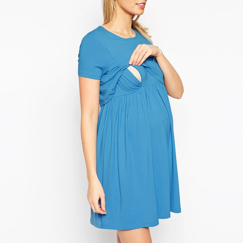 

Pregnant Mom comfortable breastfeeding skirt maternity dress pregnant dress nursing clothes fashion simple