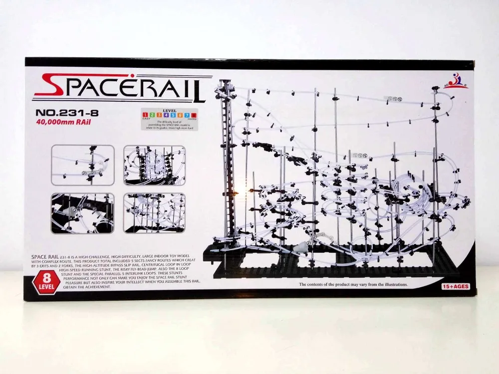 Уровень 8 космический рельс, набор горки, высокая степень DIY игрушки#231-8 строительные блоки