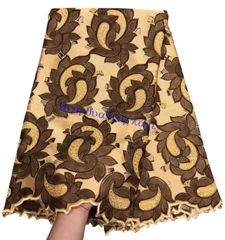 

2017 African Swiss Voile Lace High Quality Swiss Voile Lace In Switzerland 5Yards Swiss Lace Material 100% Swiss cotton GTR01