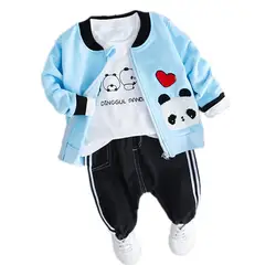 2018 осенняя одежда повседневный комплект в полоску с рисунком Детские костюмы Комплект для детей одежда для малышей Одежда для мальчиков