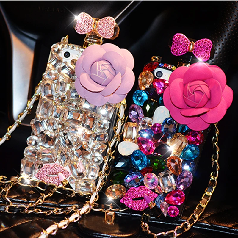 imágenes para Caja Del Teléfono de lujo con Cadena de Diamante 3D Rhinestone Bling de la Cubierta Fundas para 7 iPhone 6 s 6 plus 5S 5 SÍ 5C 4S 4 Capa Coque imágenes para Caja Del Teléfono de lujo con Cadena de Diamante 3D Rhinestone Bling de la Cubierta Fundas para 7 iPhone 6 s 6 plus 5S 5 SÍ 5C 4S 4 Capa Coque