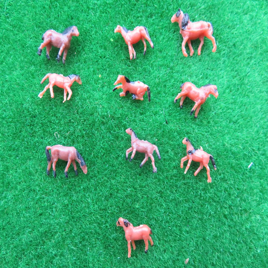 

New 100pcs 1:150 Diy N Scale model horse Model Train Layout Model Building Toys For Park Station Platform Wholesale