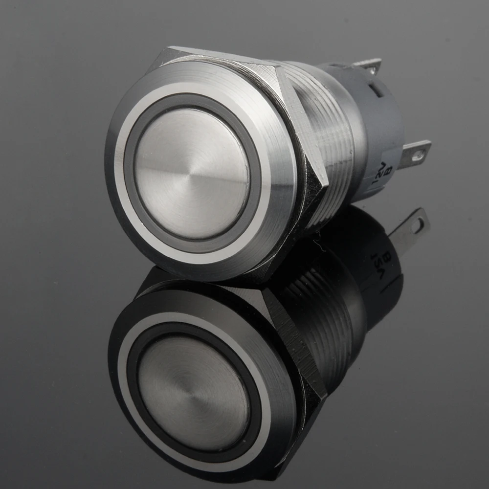 

CE Momentary Ring LED illuminated metal push button switch Langir L19A