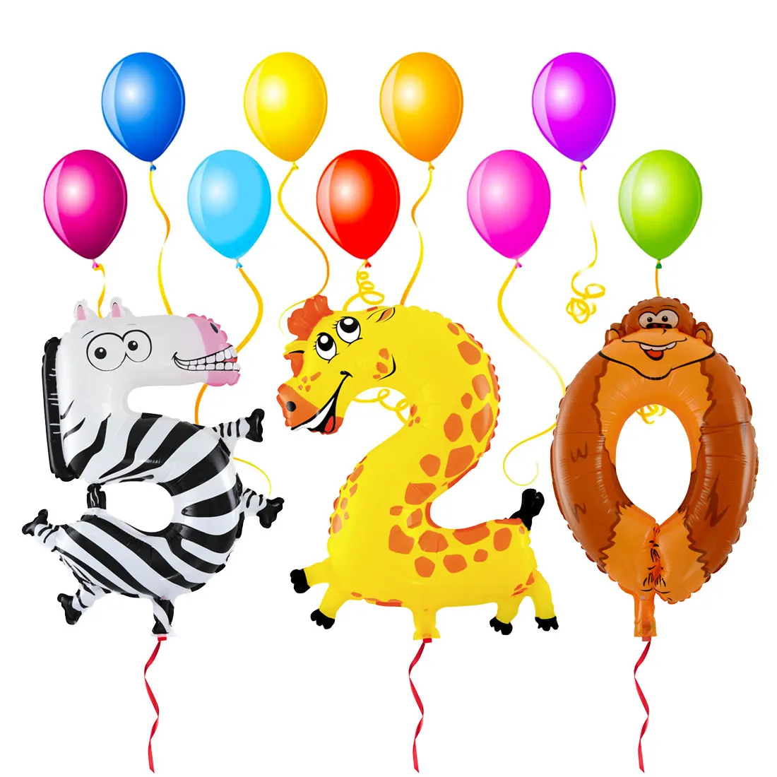 

Hot! Animal Number Foil Balloon Wedding Happy Birthday Party Decoration Balloons Kids Babys Children's Toys Gifts