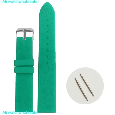 20mm Coral Blue Cartoon Silicone Jelly Rubber Lady Watch Band Straps WB1086N20JB