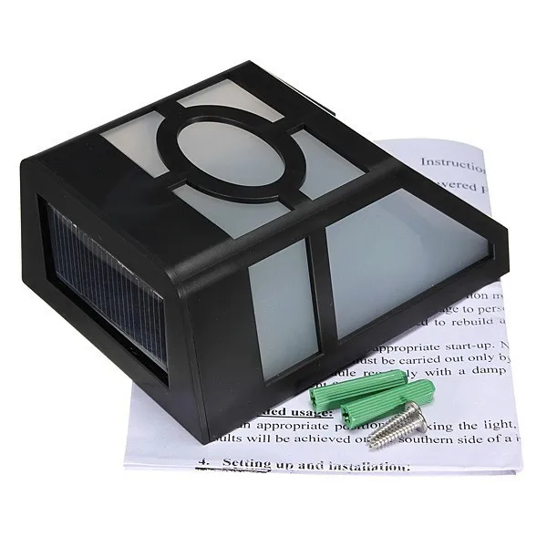 Solar Powered Wall Mount LED Light Outdoor Garden Path Landscape Fence Yard Lamp Shop 19