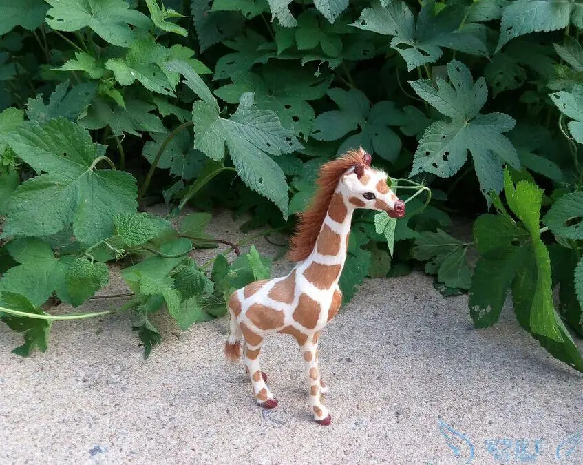 small cute simulation giraffe toy plastic&fur giraffe model gift about