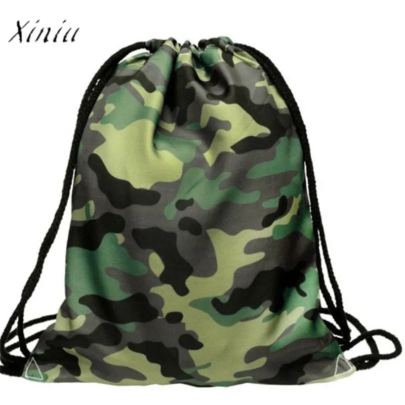 

Fashion Unisex Backpacks 3D Camouflage Printing Bags Men Women String Softback Drawstring Backpack 2018 Hot Sale Backpack