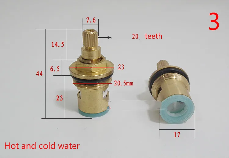 Замена латунные четверть поворота кран клапаны Керамические Дисковые картриджи 20 зубов 1/2"
