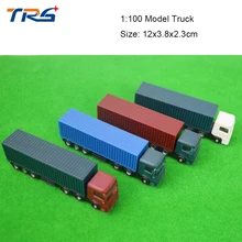 1 100 scale 12cm long architectural model plastic miniature Container truck trailer for model building train