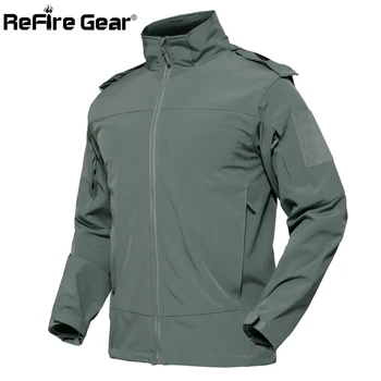 

ReFire Gear Urban Tactical Waterproof Army Jacket Men Autumn Windproof Softshell Hoodie Windbreaker SWAT Secret Military Jacket