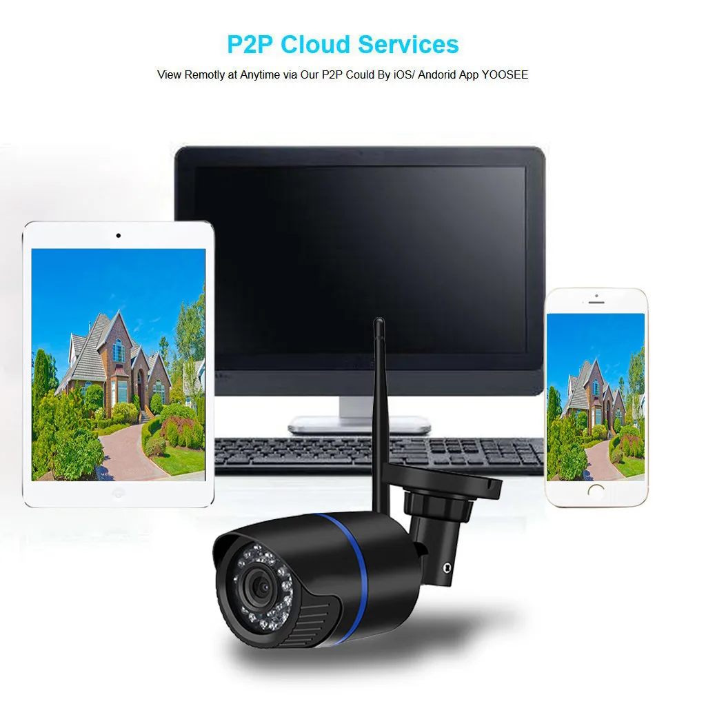 HD1080P безопасности дома Беспроводной WI-FI Открытый ИК Ночное видение Камера 64G TF карта CCTV камеры безопасности Камера видео камеры наблюдения