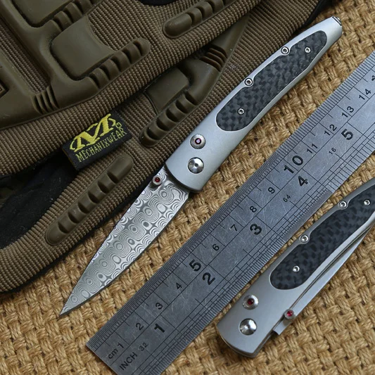 Складной нож William Генри Gentac B30 титановый Карманный клинок Дамасского клинка для