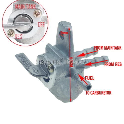 2 шт. 3-Порты и разъёмы газа топливный кран-букса переключатель подходит для мотоцикла Dirt Bike ATV