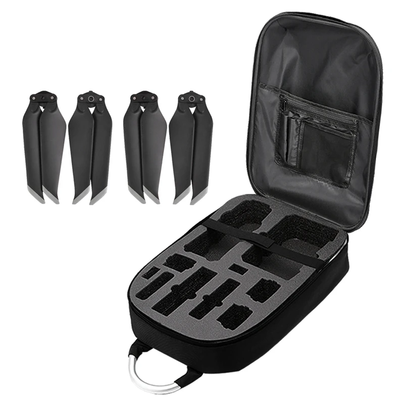 

2 Pairs Propeller+Hard Shell Carrying Backpack Bag Case Waterproof Anti-Shock for Dji Mavic 2 Pro/Zoom