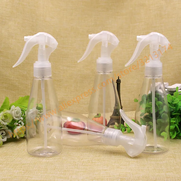 

200ml pear shaped clear PET trigger spray bottle with clear sprayer gun.watering spray bottle,toilet water refillable bott