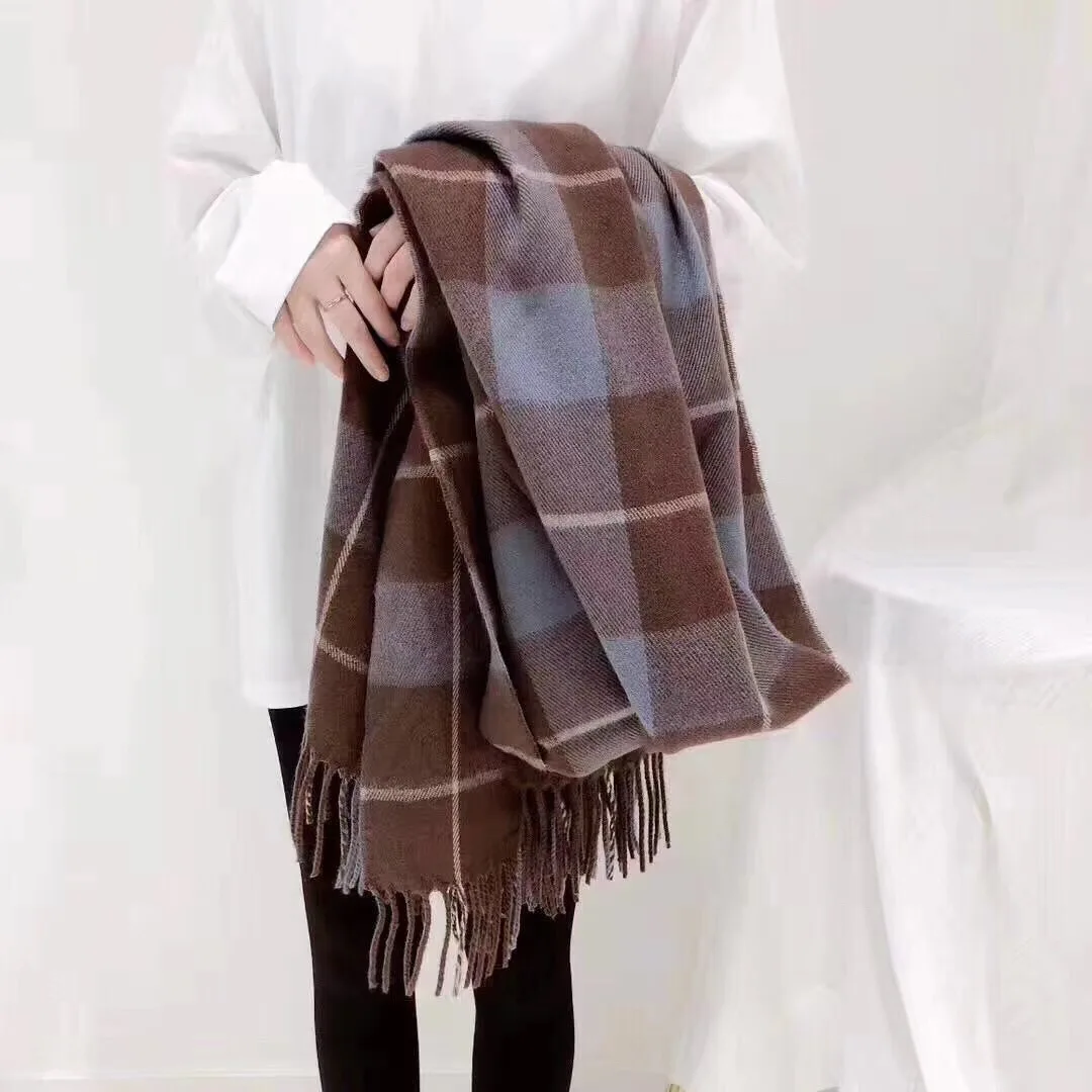 Female Autumn & winter new wild plaid tassel large scarf bib thick warm shawl scarves