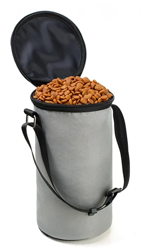 TAILUP Высокая концовка Оксфорд водонепроницаемый мешок еды кормушки для собак миски для путешествий контейнер для сухого корма сумка для еды для собак - Цвет: Серый