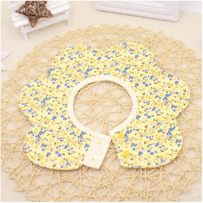 Anti-dirty Cotton Four-layer Cartoon 360 Degree Waterproof Bib Print Baby Saliva Towel Baby Flower Type Rotating Bib Baby Stuff