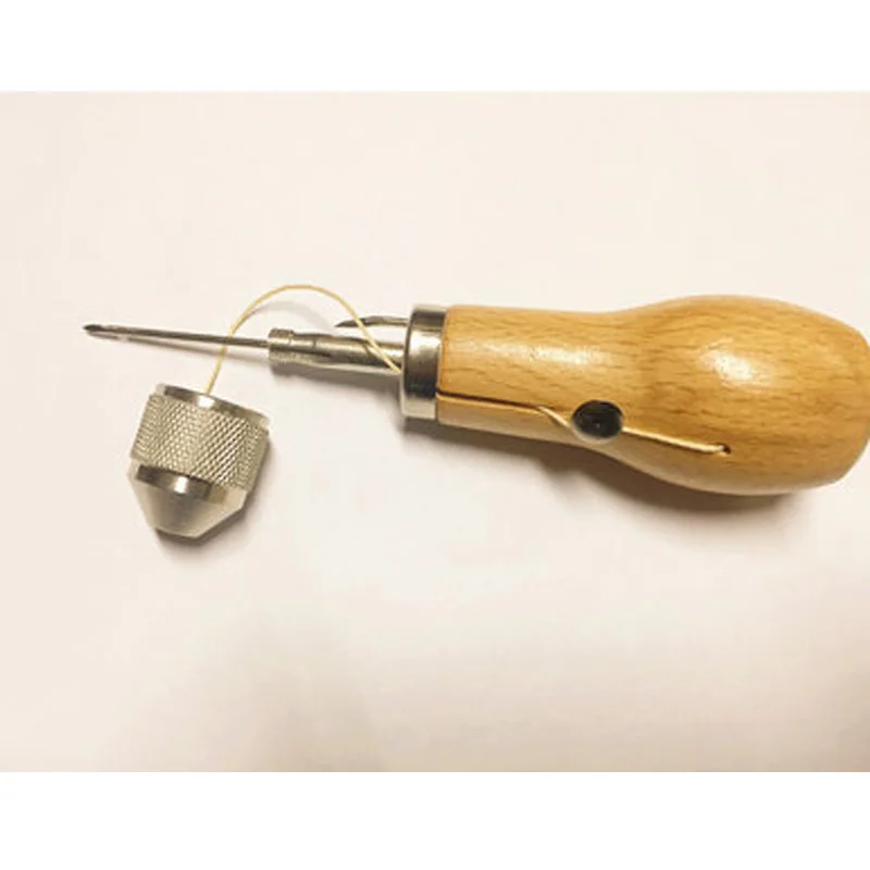 Деревянный кожаный швейный шило Набор инструментов DIY Speedy Stitcher швейный шило с 2 нитями кожаный парусный холст тяжелый ремонт
