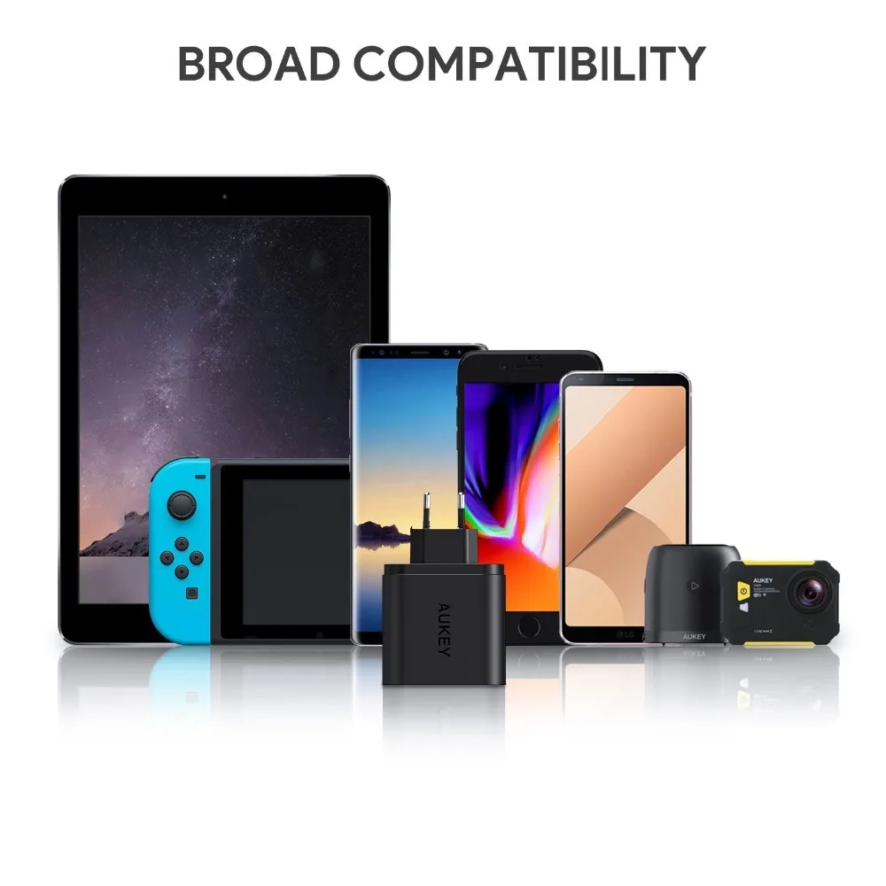 AUKEY USB Зарядное устройство Quick Charge 3 0 QC 39 Вт быстро стены мобильный телефон для Xiaomi