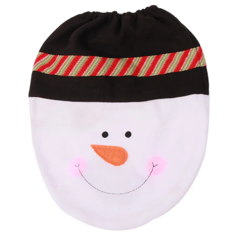3 шт./компл. Рождественская теплая шапка-колпак Туалетная моющаяся ткань чехол для сиденья коврик украшения набор подарок IC677599