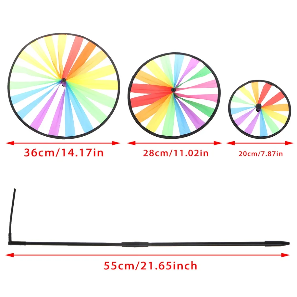 Новая Яркая Радуга тройные колеса ветра счетчик мельница Сад Двор открытый декора детей игрушки