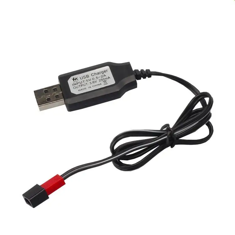 YUKALA 3,6 V 4,8 V 6,0 V 7,2 V 9,6 V Ni-CD/Ni-mh аккумуляторная батарея USB зарядное устройство/USB зарядный кабель с SM/JST/TAMIYA штекер 2 шт - Цвет: 3.6v JST