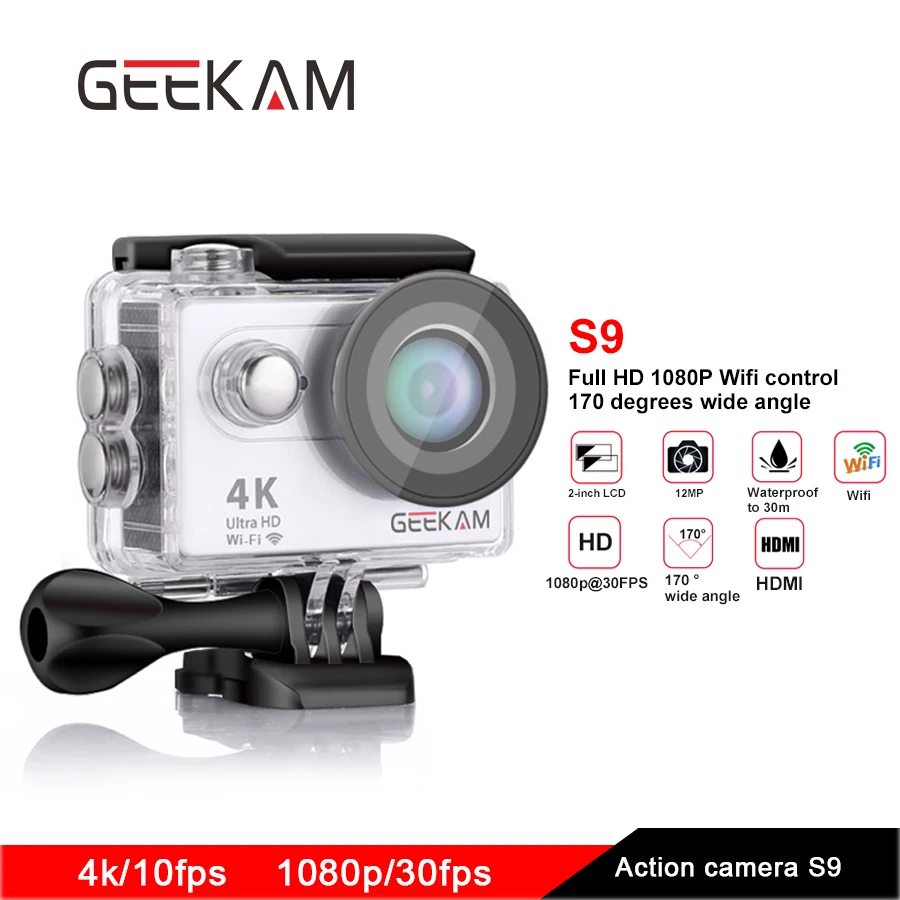 

GEEKAM action camera S9 camara deportiva 4k 1080p hd outdoor go waterproof wifi pro mini dvr video camera sport cam Original