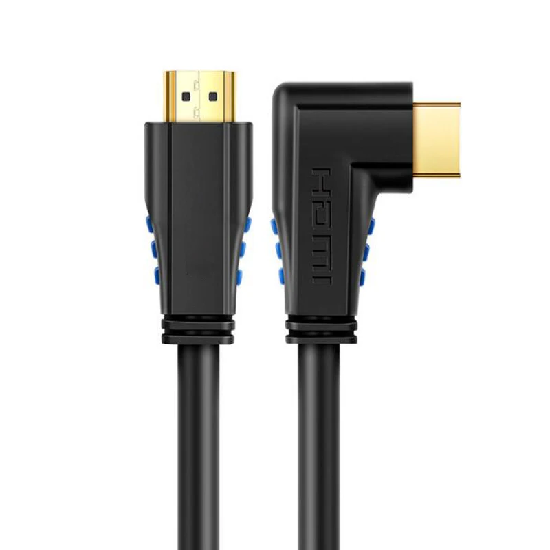 HDMI 2,0 кабель 4K 60HZ 90 градусов прямоугольный HDMI КАБЕЛЬ HDCP 2,2 5 м 3 м 1,5 м 1,0 м для PS4 pro Xbox One синий dvd-плеер STB - Цвет: Красный