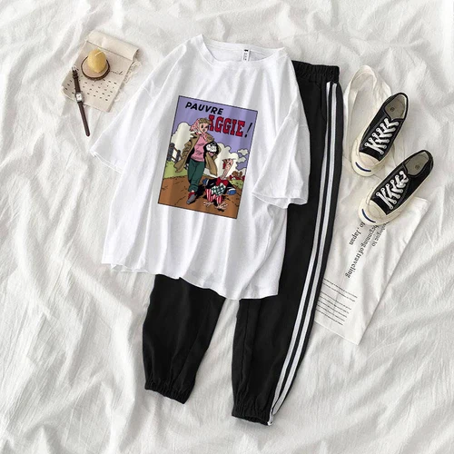 

Cartoon Leopard Print Workout 2 Piece Set Tracksuit Women Plus Size Top And Pants Casual Outfit Sweat Suits Two Piece Sweatshirt