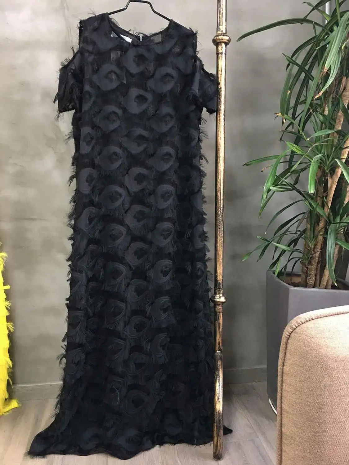 Стиль африканская женская одежда Дашики Модная специальная шерстяная ткань Свободное длинное платье размер XL XXL FH834 - Цвет: black