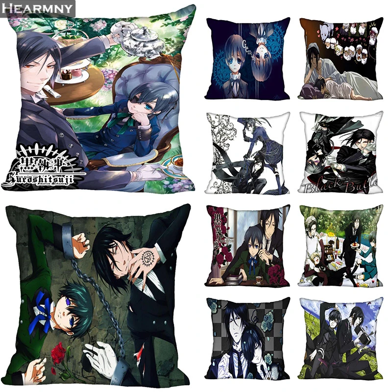 

Black Deacon Anime Pillow Case For Home Decorative Pillows Cover Square Invisible Zippered Throw PillowCases 40X40,45X45cm