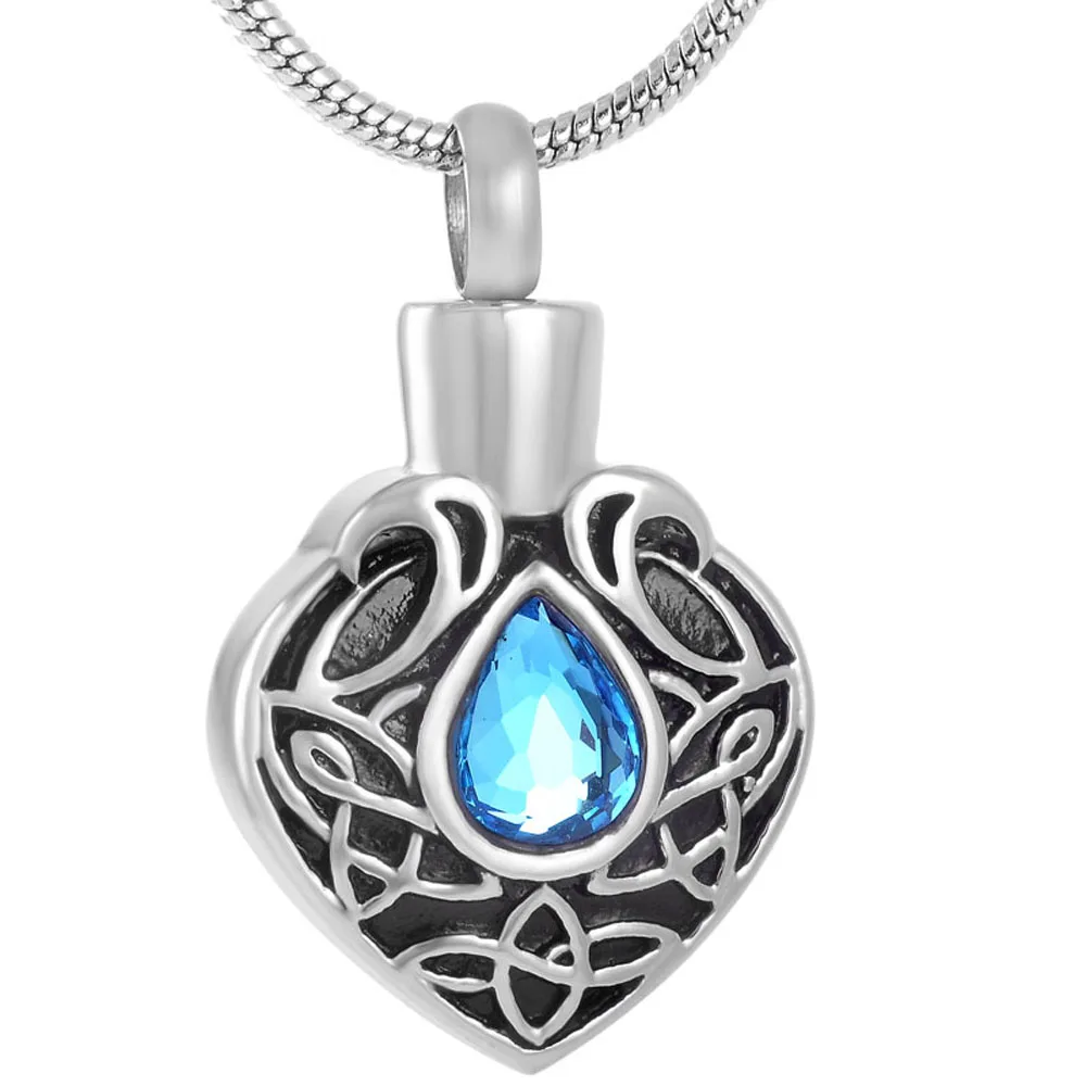 

IJD8593 Wholesale Vintage Sweet Style Zircon Stone Cremation Urn Necklaces,Cremation Jewelry for Ashes Pendant Women Accessories