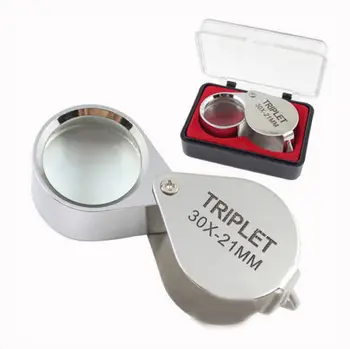 

Portable 30X Power 21mm Jewelers Magnifier Eye Loupe Jewelry Store Lowest Price Magnifying Glass With Exquisite Box