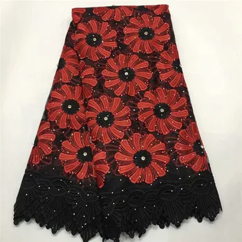 

2019 Latest French Embroidery Tulle Lace Fabrics High Quality Stones African Tulle Laces Fabric For Party Dress 5 Yards E65-2404