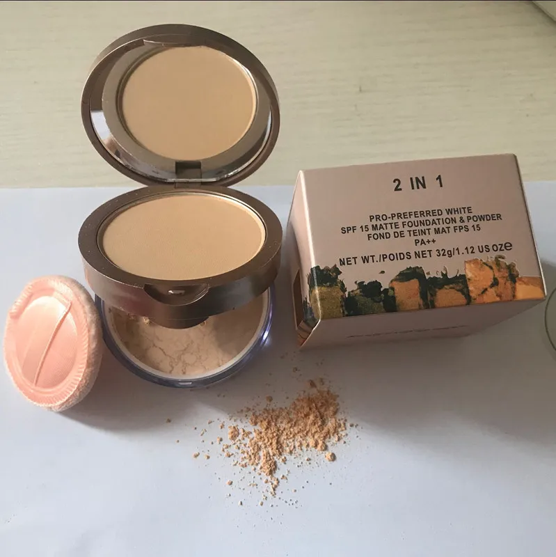 

1SETS BRAND NAKE 2 IN 1 PRO PREFERRED WHITE SPF15 MATTE FOUNDATION & POWDER