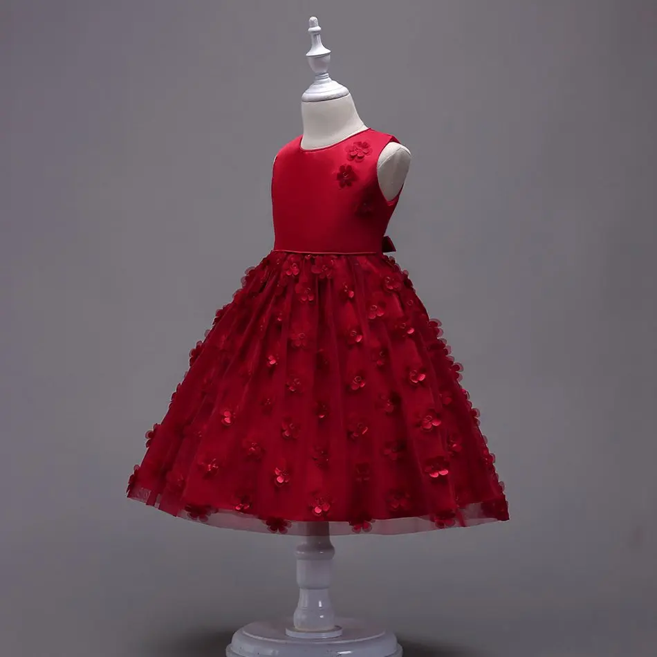 Girls Flower Summer Princess Party Dress (3)