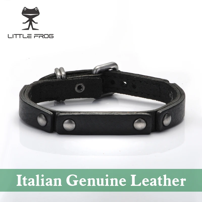 

Europe Punk Hand Made Wide Charm Bracelet Bangles Fashion Wristband Cuff Italian Genuine Leather Bracelet For Men PG008