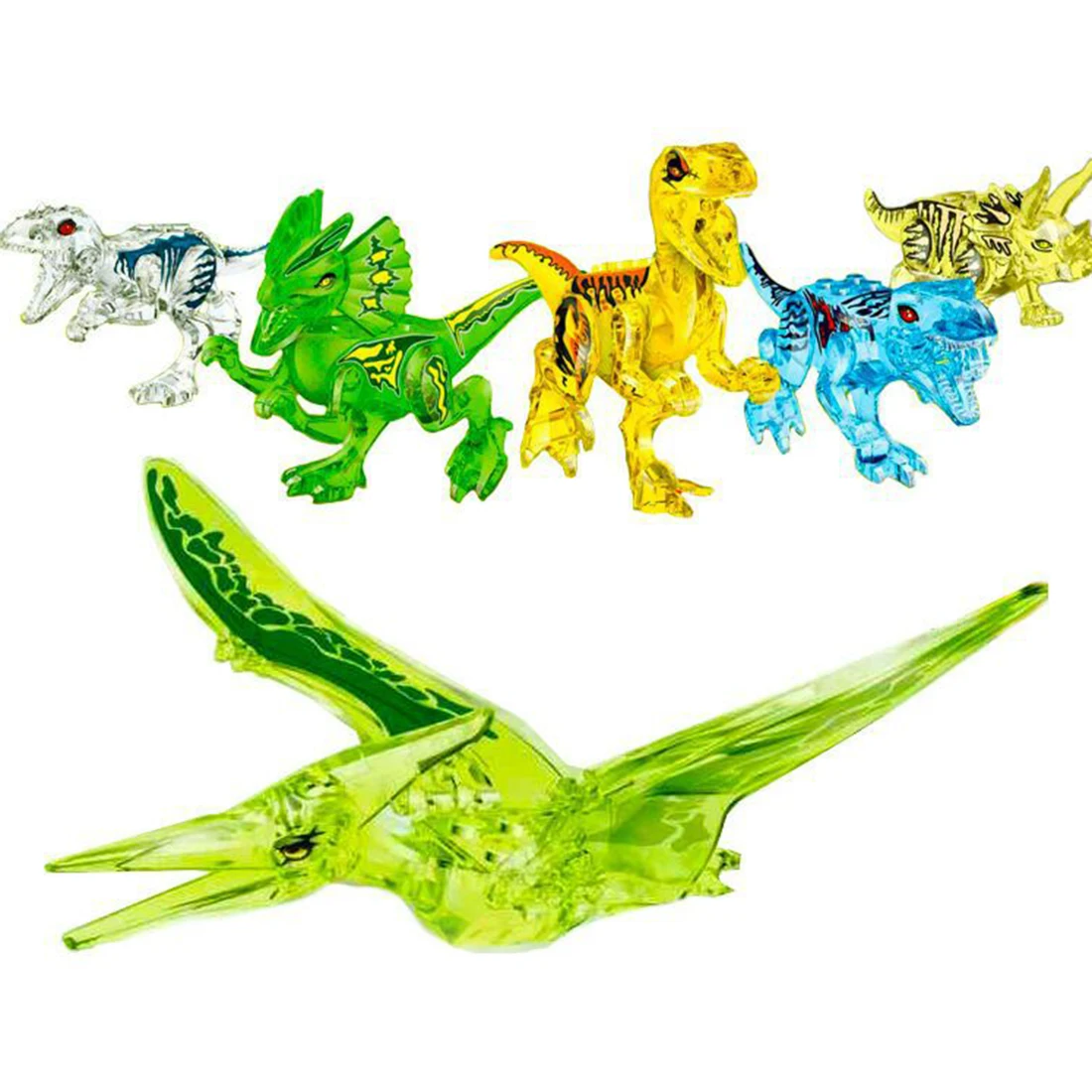 

6Pcs Small Animal Figurines Toys Kid Educational Toys DIY Crystal Edition Dinosaur Assembly Toys for Children Christmas Gift New