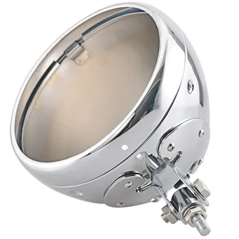 

7 inch Motorcycle Headlight Housing Headlamps Light Bulb Bucket Chrome Fits For Harley Headlight Bottom Mount Universal