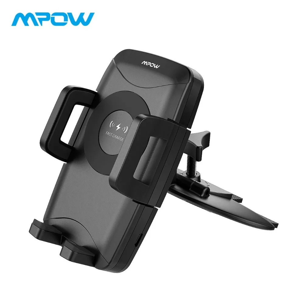 Mpow CD Slot Car Phone Holder Mount&Qi Wireless Charger