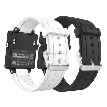 

2 PACK Soft Silicone Replacement Fitness Bands Wristbands with Metal Clasps for Garmin Vivoactive / Vivoactive Acetate Sports